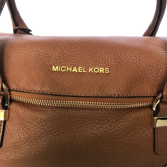 SOLD❌Michael Kors Cognac Leather Weston Satchel - Picture 8 of 16